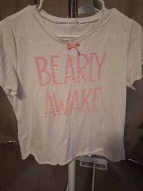 Bearly Awake Women’s White & Pink Sleep Tee